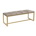 Calçadeira Industrial Carla 140cm Casal Quarto Box Cama Ferro Dourado material sintético Bege - Ahz Móveis