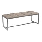 Calçadeira Industrial Carla 140cm Casal Quarto Box Cama Ferro Prata material sintético Bege - Ahz Móveis