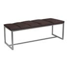 Calçadeira Industrial Carla 140cm Casal Quarto Box Cama Ferro Prata material sintético Marrom - Ahz Móveis