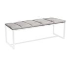 Calçadeira Industrial Carla 160cm Queen Size Quarto Box Cama Ferro Branco Suede Cinza Claro - Ahz Móveis