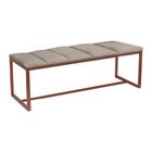 Calçadeira Industrial Carla 160cm Queen Size Quarto Box Cama Ferro Bronze material sintético Bege - Ahz Móveis