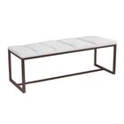 Calçadeira Industrial Carla 160cm Queen Size Quarto Box Cama Ferro Marrom Sintético Branco - Ahz Móveis