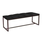 Calçadeira Industrial Carla 160cm Queen Size Quarto Box Cama Ferro Marrom Suede Preto - Ahz Móveis