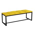 Calçadeira Industrial Carla 160cm Queen Size Quarto Box Cama Ferro Preto Suede Amarelo - Ahz Móveis