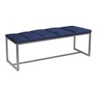 Calçadeira Industrial Carla 195cm King Size Quarto Box Cama Ferro Cinza material sintético Azul Marinho - Ahz Móveis