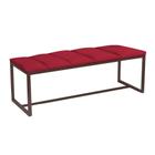 Calçadeira Industrial Carla 90cm Solteiro Quarto Box Cama Ferro Marrom Sintético Vermelho - Ahz Móveis - AHAZZO MÓVEIS