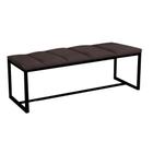 Calçadeira Industrial Carla 90cm Solteiro Quarto Box Cama Ferro Preto material sintético Marrom - Ahz Móveis