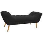 Calçadeira Madrid 160 cm Suede Preto - Topázio Decor