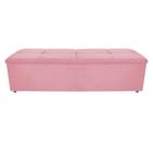 Calçadeira Munique 160 cm Queen Size Suede Rosa Bebê - Doce Sonho Móveis