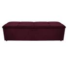 Calçadeira Munique 195 cm King Size Suede Bordô - ADJ Decor