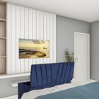 Calçadeira Recamier Baú Bélgica 140cm Casal Para Quarto Box Suede Azul Marinho - Ahz Móveis