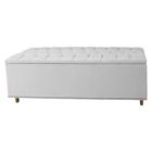 Calçadeira Recamier Baú Casal 140cm Diana Suede Branco - DS Estofados