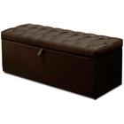 Calçadeira Recamier Baú Casal 140cm Italia Suede Marrom - DS Móveis