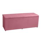 Calçadeira Recamier Baú Casal 1,40m Berlim Suede Rosa - Pallazio