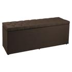 Calçadeira Recamier Baú Casal 1,40m Madrid Suede Marrom - Pallazio