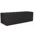 Calçadeira Recamier Baú Para Cama De Casal King Dália 195x50 cm W01 Linho Chumbo - Lyam