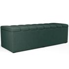 Calçadeira Recamier Baú Para Cama De Casal King Dália 195x50 cm W01 Linho Verde Musgo - Lyam