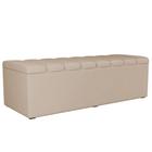 Calçadeira Recamier Baú Para Cama De Casal King Dália 195x50 cm W01 Suede Bege - Lyam