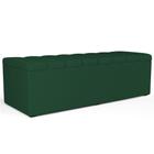 Calçadeira Recamier Baú Para Cama De Casal Queen Dália 160x50 Cm W01 Suede Verde Musgo - Lyam Decor