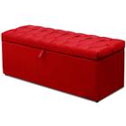 Calçadeira Recamier Baú Solteiro 90cm Italia Suede Vermelho - DS Estofados - Estopar