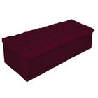 Calçadeira Recamier Estofada Baú Mel Capitonê 195 cm Suede Bordô Quarto - AM Decor