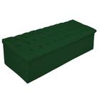 Calçadeira Recamier Estofada Baú Mel Capitonê 195 cm Suede Verde Quarto - AM Decor