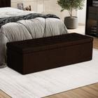 Calçadeira Sagitarius Estofada 195 para Cama Box King N-027 Veludo Marrom Chocolate Aradecor