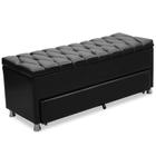 Calçadeira Sapateira com Baú Munique 195 cm Facto Black - J.S Móveis