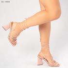 Calçados femininosSalto: Grosso Triangular com 8,5 cm de Altura Revestido em Croco Preto
