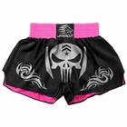 Calção Short Muay Thai Kickboxing Caveira War - Pre/Rosa - Uppercut