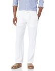 Calças casuais Perry Ellis 100% linho, ajuste regular, branco, masculino