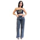 Calças Jeans Femininas Hot Pants Flare Wid leg boca de Sino