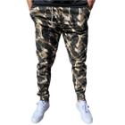 Calças Jogger Jeans Camuflada Masculina Com Punho Elástico