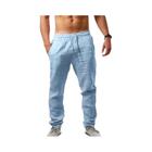 Calças Masculinas de Verão - Algodão e Linho Respirável com Cintura Elástica