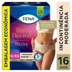 Calcinha Descartável Pós Parto Incontinência Tena Pants Discreta Tam G/XG 16 Unid Bege Nude