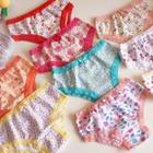 Calcinha Infantil Estampada algodão com acabamentos em rendinha - Kit10un - Maisbella Lingerie