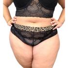 Calcinha Premium Plus Size Preta Caleçon Com Cós 013.03