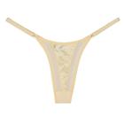 Calcinha Tanga com Regulagem em Tule e Renda