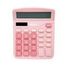 Calculadora de mesa rosa 12 digitos neo solar letron