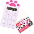 Calculadora Mini Tris Holic Pets 8 Dígitos Rosa/Branco