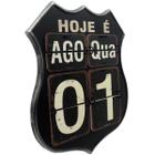 Calendário Americano Route Em Metal Vintage Flip Preto 40cm - Genérico