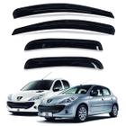 Calha De Chuva Defletor Preto Fumê Peugeot 206 207 4 Portas - Eco Flex