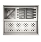 Calha Inox Pia 48 cm Gourmet Inox Quadrada Escovado Moderno