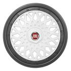 Calota aro 13 bbs branco grafite 600ar bcg e aro de pressão + emblema fiat v