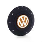 Calota Centro Roda Ferro VW Amarok Aro 13 14 15 4 Furos Preta Fosca Emblema Laranja