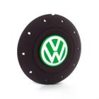 Calota Centro Roda Ferro VW Amarok Aro 14 15 5 Furos Preta Fosca Emblema Verde