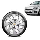 Calota Chevrolet GM Prisma 2013 14 15 16 Aro 14 Prata Emblema Prata