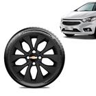 Calota Chevrolet GM Prisma 2017 18 19 Aro 14 Preta Fosca Emblema Preto