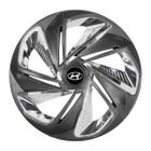 Calota esportiva aro 14 nitro x graphite chrome + emblema resinado hyundai