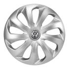 Calota esportiva aro 15 velox silver + emblema de alumínio volks 3d